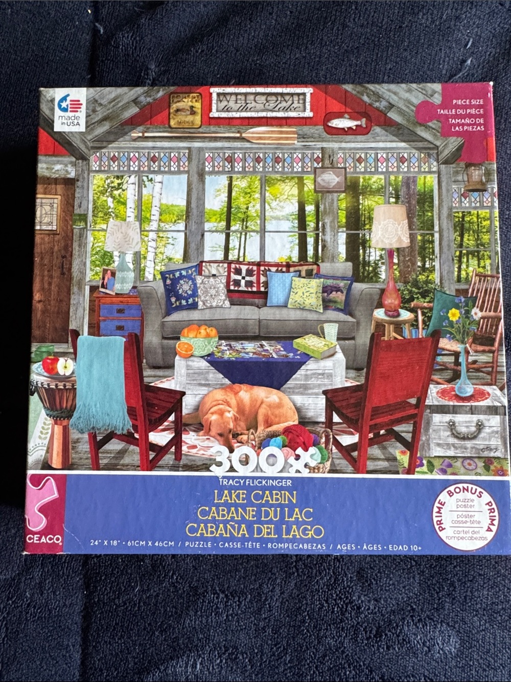 300 piece “Lake Cabin” jigsaw puzzle